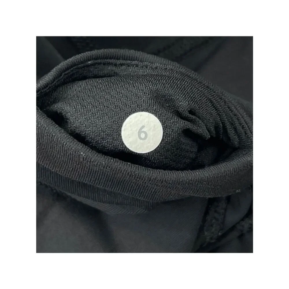 Lululemon Run Inspire Crop Legging Black Womens 6 FLAW